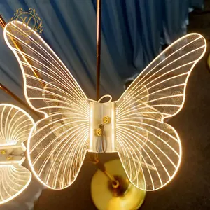 Düğün dekorasyon sahne Metal kaplama aydınlatma kelebek yol kılavuzu ışık koridor dekoratif ışık