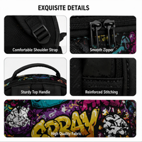 Sac à dos de sport, de voyage et scolaire, grande capacité, anti-vol, imperméable, en polyester recyclé, imprimé en 3D, personnalisé, style graffiti
