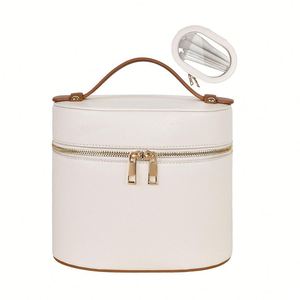 Custom Logo PU Leather Zipper Travel <b>Makeup</b> Bag Closure Large Capacity <b>Makeup</b> Storage <b>Cases</b> & Waterproof Cosmetic Organizer Bag - Product Image 3