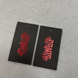 Quần Áo Swing treo thẻ sang trọng tông treo <span class=keywords><strong>tag</strong></span> đen tùy chỉnh lá dập logo nhãn thẻ cho quần áo Tóc Giả Túi tóc - Product Image 2