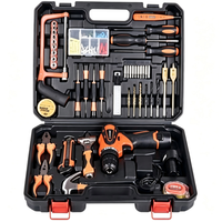 Kit de Herramientas Profesional de 117 Piezas para Taller en Casa, Brocas de Acero, Alicates, Martillo de Uña, Cinta Métrica, Estuche Rígido para Reparaciones de Bricolaje