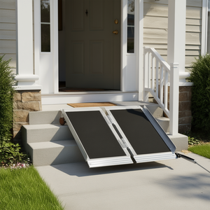 Rampe pliante portable en aluminium de 2 pieds pour accès aux escaliers et aux portes à domicile - Product Image 2