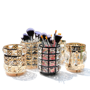 Chất Lượng Cao Kim Loại Trang Điểm Bàn Chải Lưu Trữ Ống Lông Mày Bút Chì Trang Điểm <span class=keywords><strong>Organizer</strong></span> Bead Pha Lê Trang Sức Hộp Lưu Trữ - Product Image 2