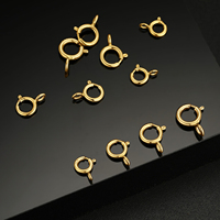 VFOOK Findings Fermoir à ressort pour bijoux, accessoires de bijouterie en gros, fermoir en laiton plaqué or jaune 18 carats pour la fabrication de bijoux