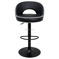 Vente d'usine - Tabourets de bar ergonomiques avec dossier rembourré noir et base en métal durable ; Tabourets de bar de luxe en gros pour la cuisine