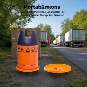 Carrello Portabombola con Puleggia da 33,5 cm di Diametro per Stoccaggio e Trasporto di Bombole di Propano - Product Image 3