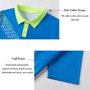 Custom Sublimation Anti-Wrinkle Breathable Knitted Print Men's <b>Badminton</b> Tennis Golf Shirt Quick Dry Sportswear 100% Polyester - Product Image 3