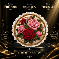 Patch brodé 3D rond en relief avec dentelle florale à sequins pour la décoration de vêtements
