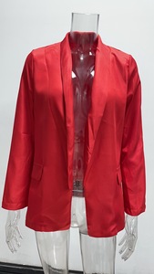 Chaqueta de Traje Elegante para Mujer, Estilo Personalizado o con Logotipo, Chaqueta <span class=keywords><strong>Blazer</strong></span> Informal Sólida para Oficina, Abrigo de Primavera y Otoño - Product Image 5