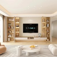 Meuble mural TV en panneaux de bois de style minimaliste, meuble de rangement décoratif pour salon, pour téléviseurs et bureaux d'ordinateur