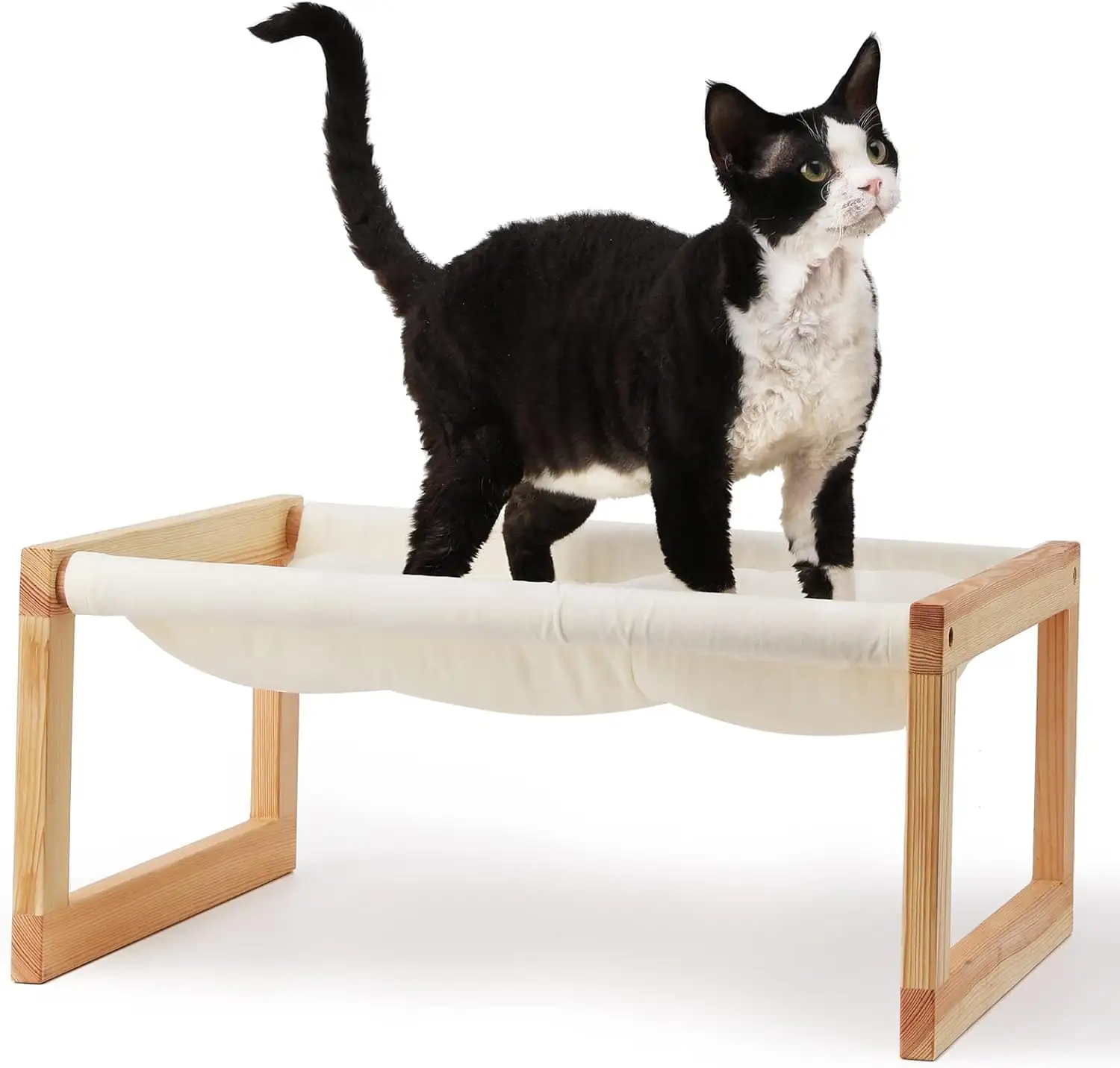 Lit pour animaux de compagnie doux et confortable lits de chat en velours en peluche pour hamac de chat en bois d'intérieur adapté aux chats chien