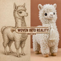 Peluche d'alpaga réaliste personnalisée, artisanat bohème, peluche d'animal moelleuse pour décoration de la maison et cadeau promotionnel