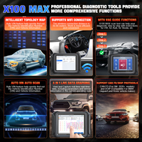 XTOOL X100MAX Outil de Diagnostic Automobile Informatique et Programmeur de Clés à Distance pour Toutes Clés Perdues avec FCA