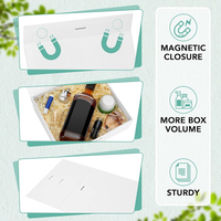 Boîtes cadeaux en papier de luxe personnalisées avec impression blanche, fermeture magnétique, pour cosmétiques, mariage, Noël, anniversaire, avec ruban