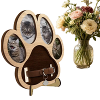 Cadre photo en bois avec empreinte de patte pour animaux de compagnie – Souvenir commémoratif pour la perte d'un chien ou d'un chat – Cadeau de présentation sur table ou bureau – Porte-photo souvenir pour animaux