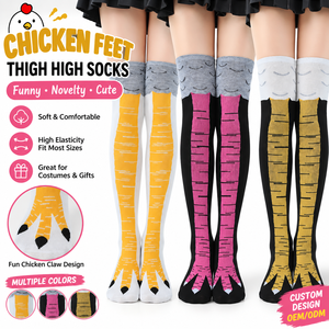 <strong>Chicken</strong> <strong>Feet</strong> Thigh High <strong>Socks</strong> Women Funny Novelty Over Knee <strong>Socks</strong> Custom Design Long Knee High <strong>Socks</strong> OEM - Product Image 1