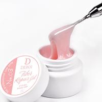 Deroi Fiber Gel Réparateur d'Ongles Gel Constructeur Renforcé Non Thermique Rose Nude pour Extension