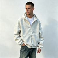 Sweat à capuche zippé pour homme, style américain, coupe ample, en mélange de coton épais, avec motif sac à dos 3D, collection Printemps-Automne 2027