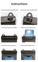 Nouveauté : Sac étanche flottant avec impression sérigraphique IPX8, étui de téléphone étanche pour la plage et la natation, pochette pour téléphone portable