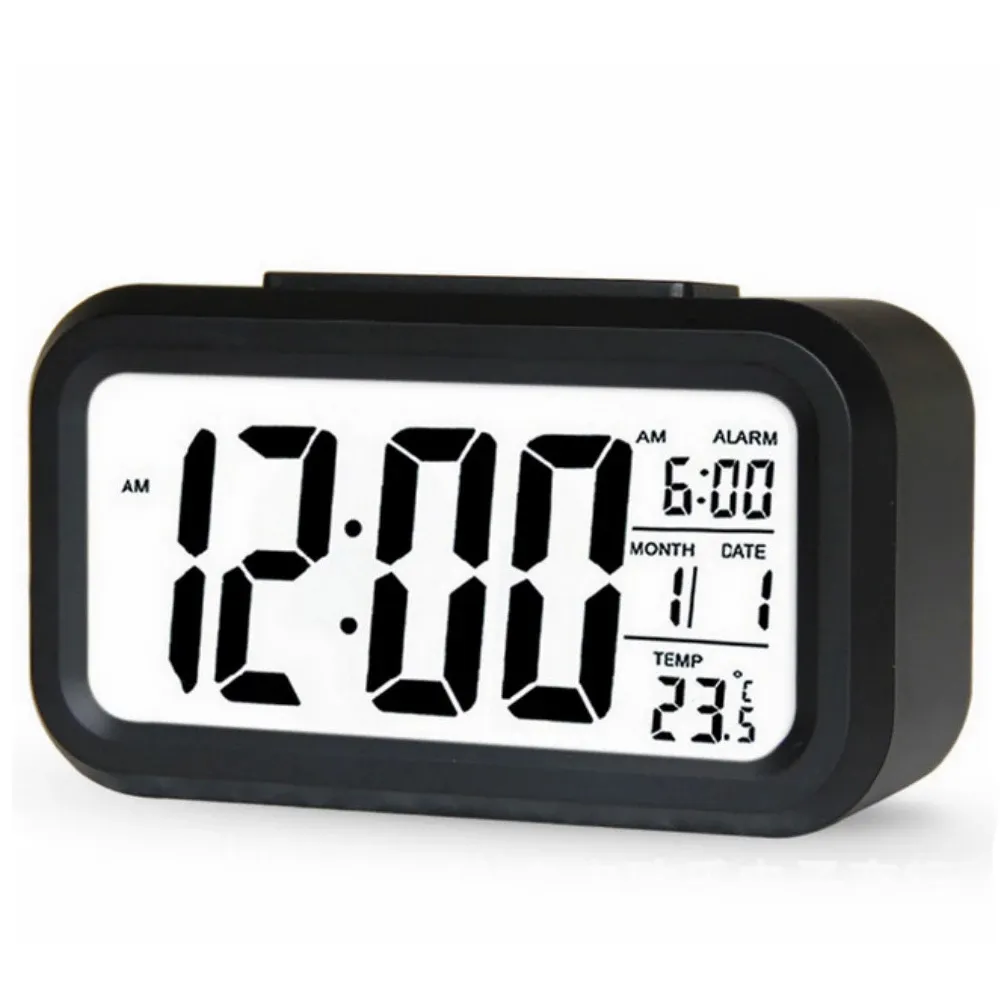 Calendrier multifonctions de grande taille Réveil de couleur changeante Nuit Table de bureau Horloges de bureau Réveil numérique à LED