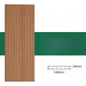 Cứng Mặc Lỗ Vuông Hạt Thẳng Nhựa Gỗ Composite Sàn Ngoài Trời WPC Decking Hội Đồng Quản Trị Sàn