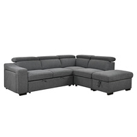 Canapé-lit en L deux places de style européen, rembourrage en éponge, durable, facile à nettoyer, écologique, avec porte-gobelets, pour appartement, villa, hôtel, centre commercial