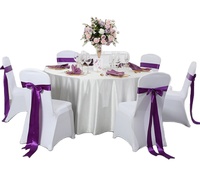 Satin Chaise Ceintures Cravates Décoration Chaise Arcs Élastique Stretch Événement Fête De Mariage Banquet Spandex Chaise Couvre