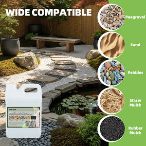 Colle pour paillis acrylique améliorée pour l'aménagement paysager - Liaison durable pour gravier de pois, bois et écorce, sans COV, prévient l'érosion - Product Image 2