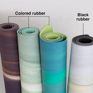 Hoogwaardige, milieuvriendelijke tie-dye yogamat van 4 mm, kleurrijk, waterdicht, duurzaam, van natuurlijk rubber voor oefening en fitness. - Product Image 2