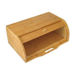 Bamboo Bread <b>Storage</b> Box 25x17 Cm Drawer Type Kitchen Countertop Organizer Natural Wood Material - Product Image 2