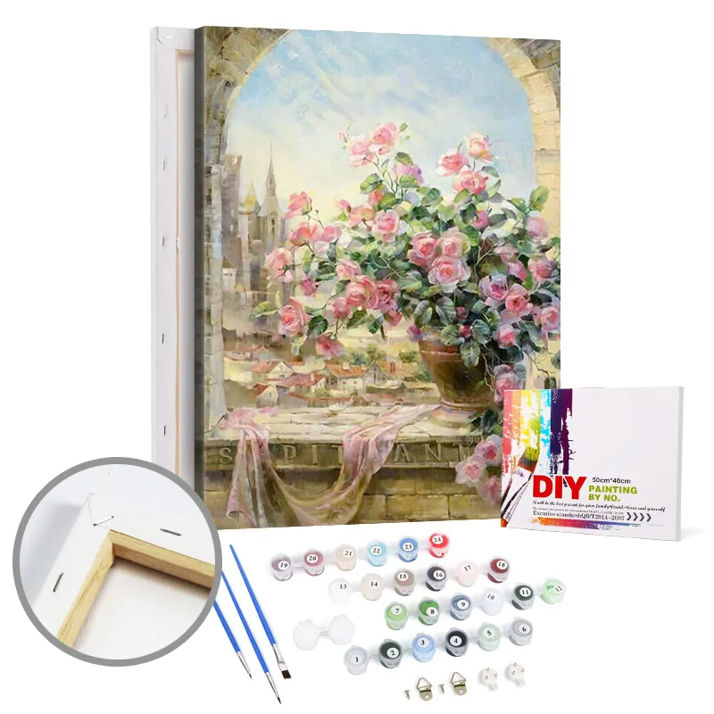 Yeni başlayanlar için sayılar Paintboy 40 50 tuval boyama sayılar tarafından Set Chenistory boyama çocuklar için keten Opp torba DIY 2 adet