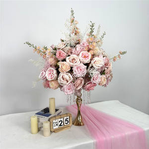 Bolas de Flores de Seda Realistas Personalizadas, Rosas Artificiales, Centros de Mesa de Paniculata, Decoración para Mesas de Boda, Tamaños al por Mayor, Decoración para Fiestas en Casa - Product Image 1