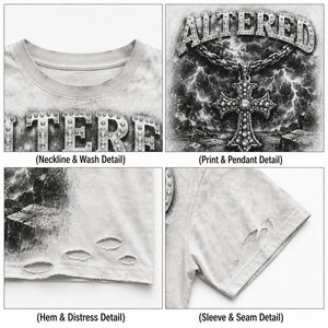 <b>Y2K</b> T-<b>shirt</b> Custom 300GSM Heavyweight Cotton Acid Wash Oversized Cropped Boxy Rhinestone Graphic Tee Men T <b>Shirt</b> - Product Image 3