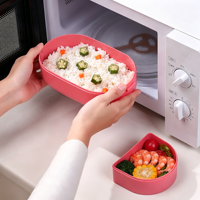 Nouvelle boîte à lunch pour micro-ondes, pour les travailleurs de bureau, en plastique alimentaire scellé, boîte à lunch double couche à motif de dessin animé