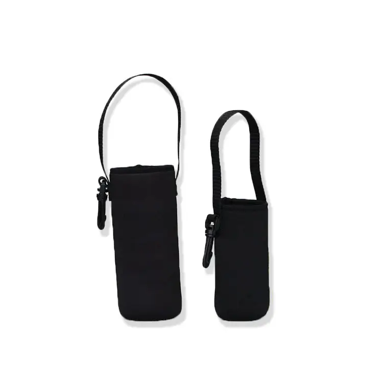 Water bottle sling sleeve neoprene cooler carry-on holder with drawstring strap