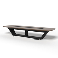 Grands Funiture - Table de conférence en bois haut de gamme, grande, moderne, rectangulaire, pour usage commercial, ensemble table et chaises pour 8 à 20 personnes