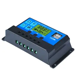 Solar Panel Controller 10A20A30A 12V24V Auto Battery Charge Regulator PWM Controller LCD Dual USB for PV Home