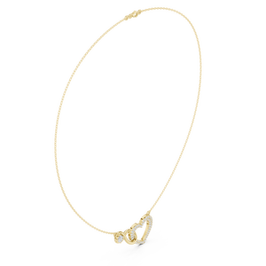 Premium Quality Diamond Infinity Heart Interlocking Pendant <b>Necklace</b> for <b>Couples</b> and Women Jewelry for Export Selling Price - Product Image 2