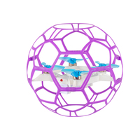Mini Drone Ballon de Football 2.4GHz avec Gyroscope 6 Axes, Quadricoptère RC avec Lumières LED, Cascade à une Touche, Cage de Protection, Drone pour Débutants