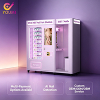 Distributeur automatique multifonctionnel de vernis à ongles avec design de sièges intégré et embellissement d'image par IA