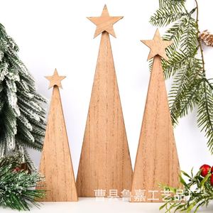 Wooden <b>Christmas</b> Tree Decoration Triangle Mini Rustic Holiday Photo Prop For <b>Christmas</b> Party Venue Setup - Product Image 1