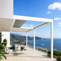 Pergola motorisée autoportante en aluminium robuste avec toit à lames rétractables, facilement assemblable, thermolaquée, 3x4 m pour terrasse