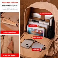 Sac à dos en toile imperméable grande capacité, style coréen, design couple, pour étudiants, école, voyage, ordinateur portable, avec fermeture éclair géométrique
