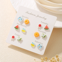 Anting-anting resin lemon imut, perhiasan minimalis segar yang ramah untuk tindik telinga, anting-anting kecil mungil untuk pelajar