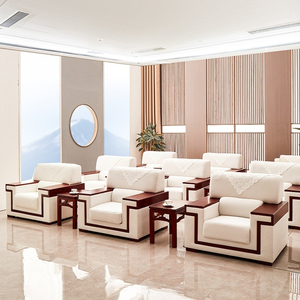Canapé individuel de bureau, en cuir et en tissu, pour <span class=keywords><strong>salle</strong></span> de conférence, réception, combinaison avec table basse - Product Image 1