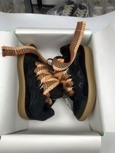 Luxury Leather Sports <b>Shoes</b> High Quality Sneakers with Thick Soles and <b>Wide</b> Laces Fashionable and Trendy for Summer and Autumn - Product Image 1