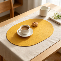 Set de table ovale de style boutique en similicuir imperméable et réutilisable pour mariage, restaurant, salle à manger, hôtel, école, salon de beauté