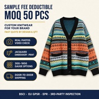 Cardigan en tricot jacquard rayé vintage 100 % coton avec poche et col en V pour femme, fabriqué sur mesure par Nanteng