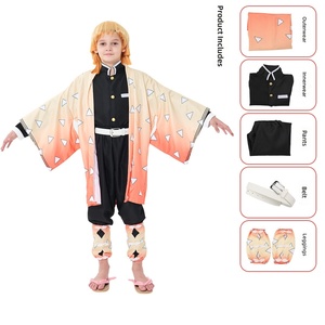 Disfraz de Halloween de samurái japonés de anime para niños, conjunto de chaqueta <span class=keywords><strong>Haori</strong></span>, uniforme, pantalones Kimono, cinturón, disfraz para fiesta de cosplay - Product Image 5