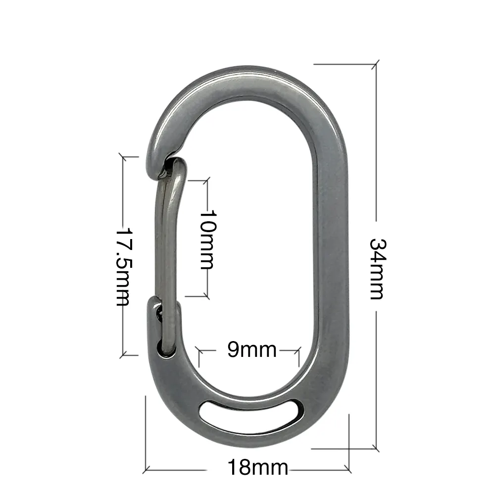 Kingtop brand small Carabiner Clip stainless shape Steel hook Carabiners key holder oval Safety Carabiner